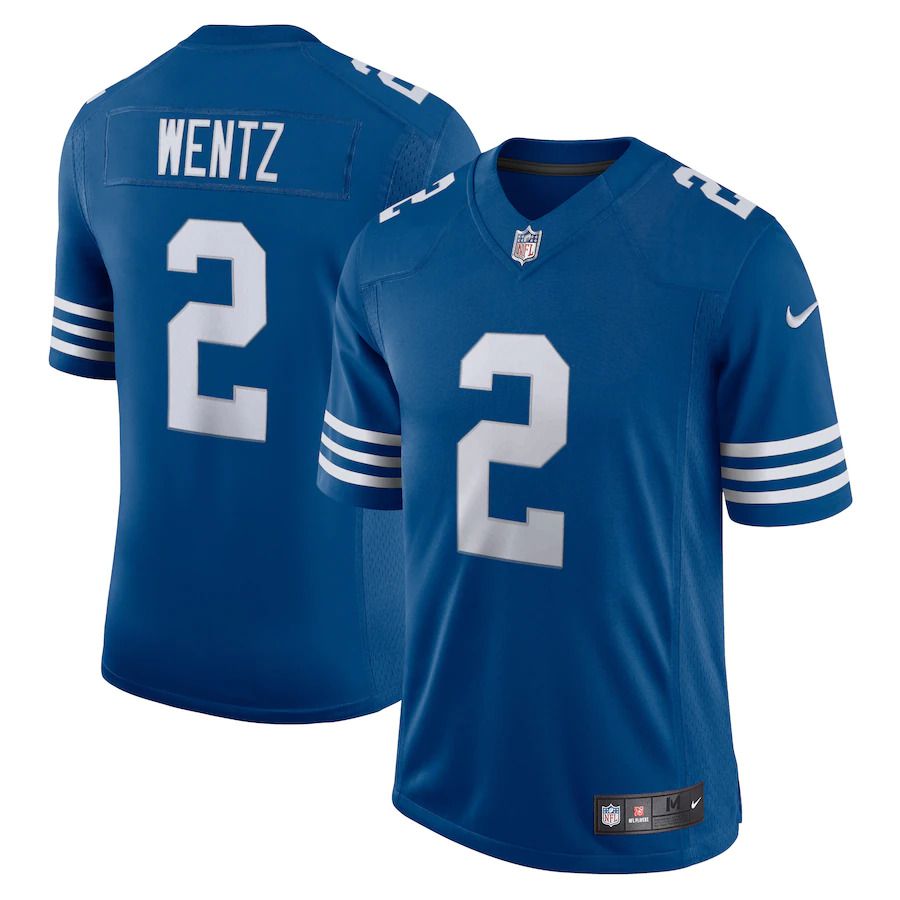 Men Indianapolis Colts #2 Carson Wentz Nike Royal Alternate Vapor Limited NFL Jersey